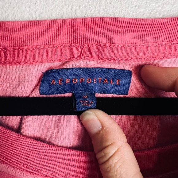 Aeropostale women’s pink velour sweatshirt M cropped oversized soft Barbie y2k - Picture 4 of 4